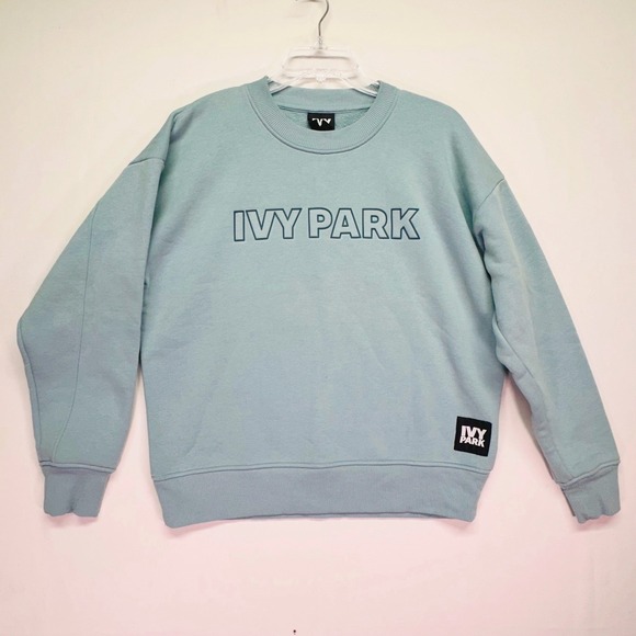 IVY PARK Tops - Ivy Park Womens Logo Crewneck Long Sleeve Sweatshirt Mint Blue Size S